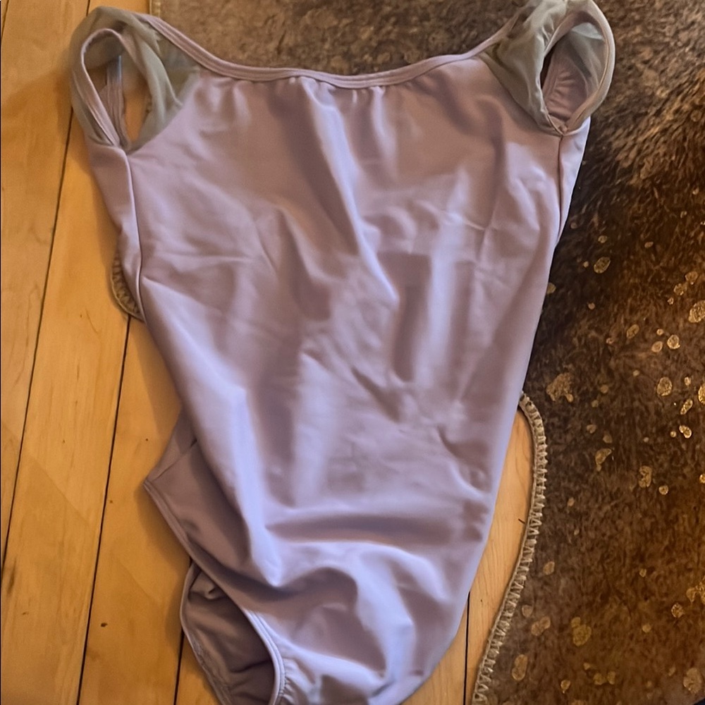 Purple Dance Costume with High-Cut Design and Matte Finish